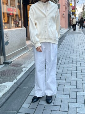 「PUAL CE CIN（ピュアルセシン）の綿針抜きハイネックロングスリーブ（Tシャツ/カットソー）」を使った、サカグチさん（レディース・160cm）の冬コーディネート