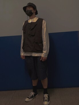 「wisdom（ウィズダム）のアイテム（トップス）」を使った、Syuan さん（メンズ・176cm）の夏コーディネート