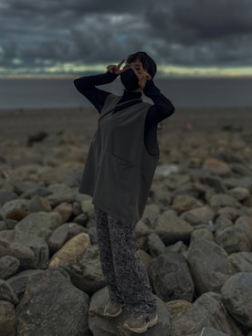 「plain-me（プレインミー）のアイテム（タンクトップ）」を使った、Syuan さん（レディース・156cm）の夏コーディネート