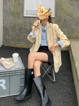 「盐系风格」｜Mini Fanさん（レディース・165cm）の秋コーディネート