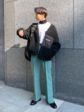 「MILKFED.」｜「アイテム（ブルゾン）」を使った、今泉 麗華さん（レディース・165cm）の冬コーディネート