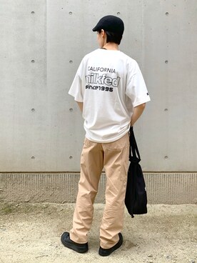 「MILKFED.（ミルクフェド）のアイテム（サロペット/オーバーオール）」を使った、今泉 麗華さん（レディース・165cm）の夏コーディネート