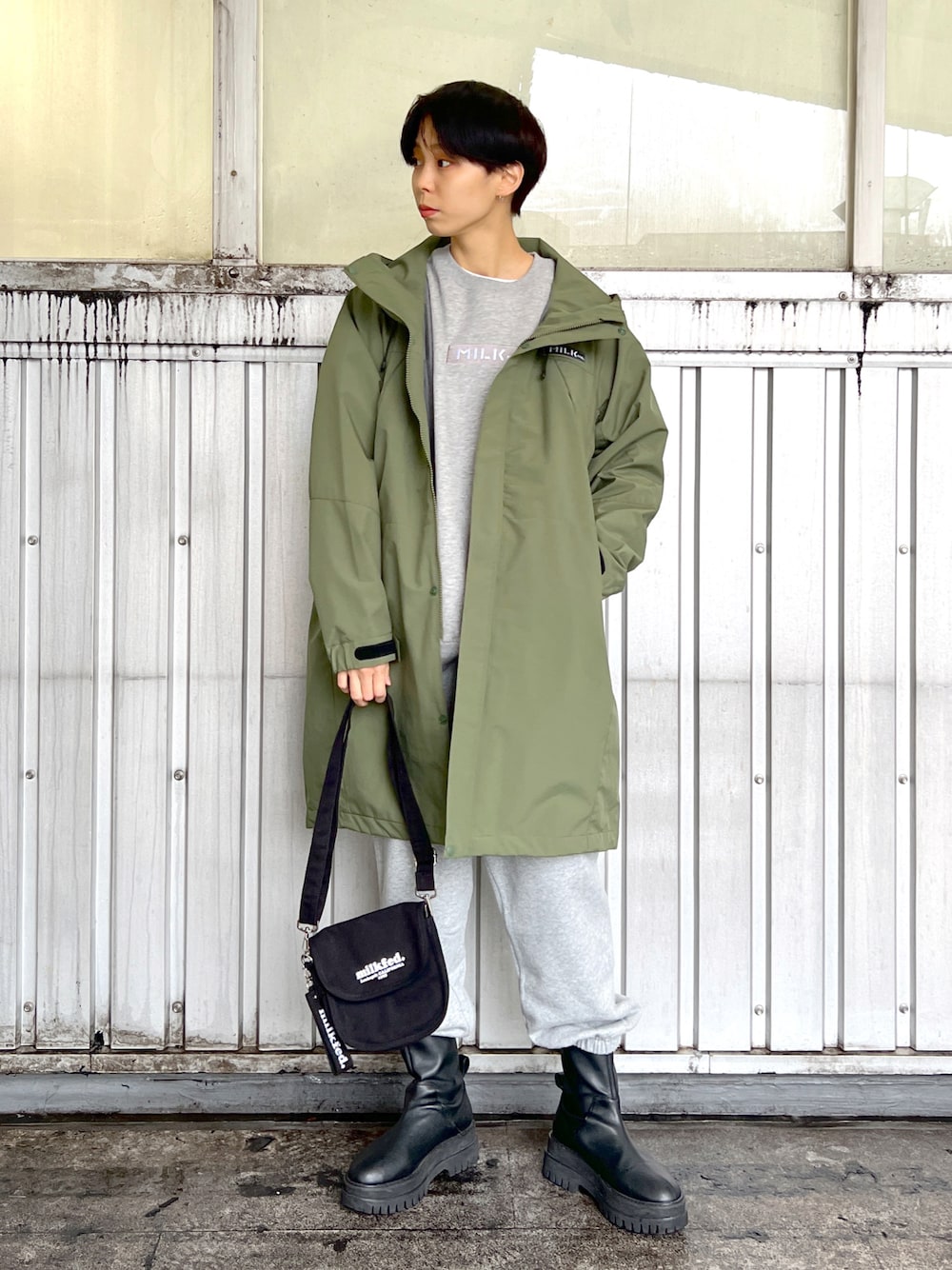 MILKFED. マウンテンパーカー　Sサイズ MILKFED. ミルクフェド マウンテンパーカー BACK LOGO BICOLOR