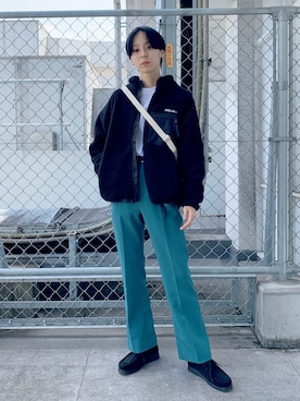 「MILKFED.」｜「アイテム（ブルゾン）」を使った、今泉 麗華さん（レディース・165cm）の秋コーディネート