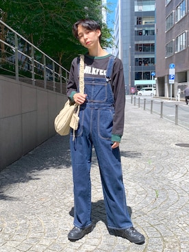 「MILKFED.（ミルクフェド）のアイテム（オールインワン・サロペット）」を使った、今泉 麗華さん（レディース・165cm）の秋コーディネート