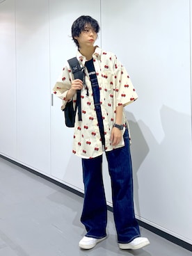 「MILKFED.（ミルクフェド）のアイテム（オールインワン・サロペット）」を使った、今泉 麗華さん（レディース・165cm）の夏コーディネート