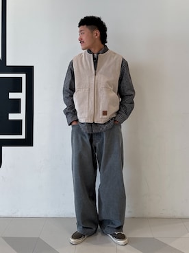 「アイテム（ベスト）」を使った、山直 悠一郎さん（メンズ・175cm・20代）の夏コーディネート