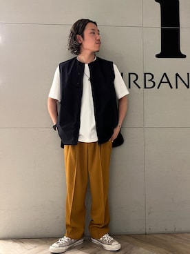 「ndx（エヌディーエックス）のアイテム（トップス）」を使った、Takuyaさん（メンズ・170cm）の春コーディネート