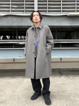 「URBAN RESEARCH（アーバンリサーチ）のアイテム（ステンカラーコート）」を使った、Takuyaさん（メンズ・170cm）の冬コーディネート