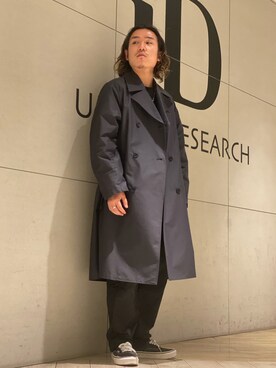「URBAN RESEARCH（アーバンリサーチ）のアイテム（トレンチコート）」を使った、Takuyaさん（メンズ・170cm）の冬コーディネート