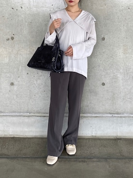 「LOWRYS FARM（ローリーズファーム）のカラーフレアパンツ  892044（その他パンツ）」を使った、hinakoさん（レディース・150cm）の秋コーディネート