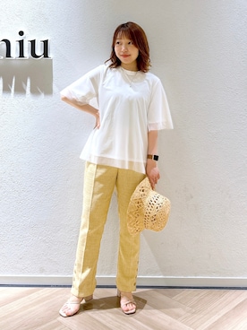 「andemiu」｜「アイテム（帽子）」を使った、MAYUさん（レディース・153cm）の春コーディネート