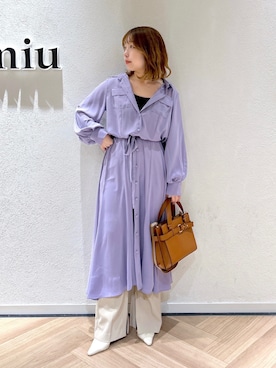 「春服デビュー宣言」｜「アイテム（スラックス）」を使った、MAYUさん（レディース・153cm）の春コーディネート