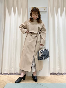 「andemiu」｜「アイテム（トレンチコート）」を使った、MAYUさん（レディース・153cm）の春コーディネート
