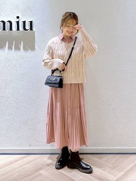 「niko and...（ニコアンド）のアイテム（ブーツ）」を使った、MAYUさん（骨格ウェーブ・レディース・153cm）の冬コーディネート