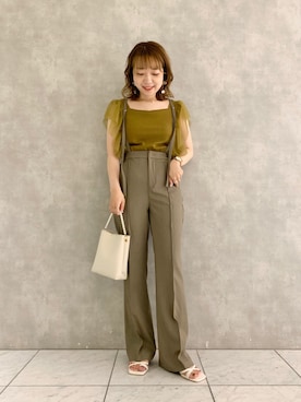 「袖フリル」｜「アイテム（その他）」を使った、MAYUさん（レディース・153cm）の夏コーディネート