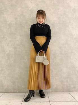 「ドッキングワンピ」｜「アイテム（その他）」を使った、MAYUさん（レディース・153cm）の冬コーディネート