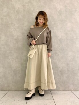 「ステッチ」｜「アイテム（その他）」を使った、MAYUさん（レディース・153cm）の秋コーディネート