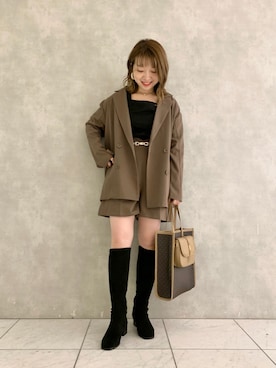 「セットアップコーデ」｜「アイテム（その他）」を使った、MAYUさん（レディース・153cm）の秋コーディネート