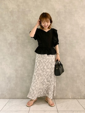 「アイテム（スカート）」を使った、MAYUさん（レディース・153cm）の夏コーディネート