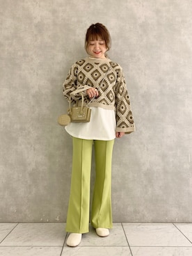 「イエローコーデ」｜「アイテム（その他）」を使った、MAYUさん（レディース・153cm）の冬コーディネート