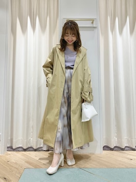 「andemiu」｜「アイテム（トレンチコート）」を使った、MAYUさん（レディース・153cm）の春コーディネート
