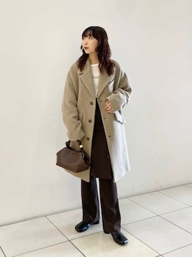 「アイテム（チェスターコート）」を使った、shokoさん（レディース・157cm）の秋コーディネート