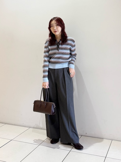 セール】『3サイズ展開』 ウールライクツータックワイドパンツ（その他
