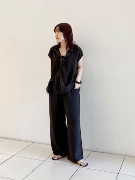「URBAN RESEARCH（アーバンリサーチ）のdecor『デコール』　Hematite4mmBallchoker（ネックレス）」を使った、shokoさん（レディース・157cm）の夏コーディネート