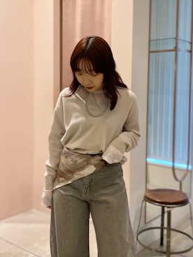 「カーブデニム」｜shokoさん（レディース・157cm）の冬コーディネート