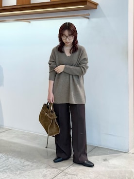 「アイテム（メガネ）」を使った、shokoさん（レディース・157cm）の秋コーディネート