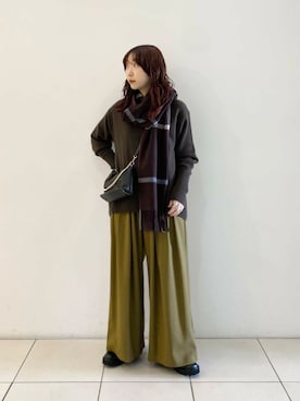 「TWEED MILL（ツイードミル）のアイテム」を使った、shokoさん（レディース・157cm）の冬コーディネート