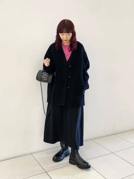 「サイドゴアブーツ」｜「アイテム（その他アウター）」を使った、shokoさん（レディース・157cm）の秋コーディネート