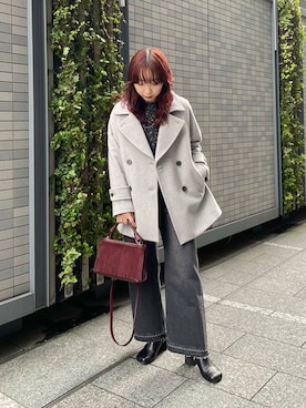 「アイテム（ピーコート）」を使った、shokoさん（レディース・157cm）の秋コーディネート