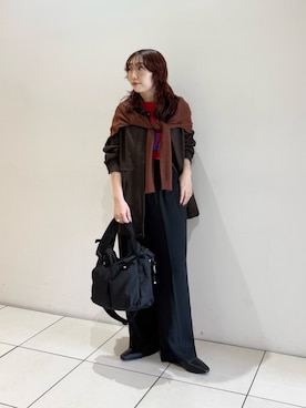 「アイテム（ストール/ショール）」を使った、shokoさん（レディース・157cm）の秋コーディネート