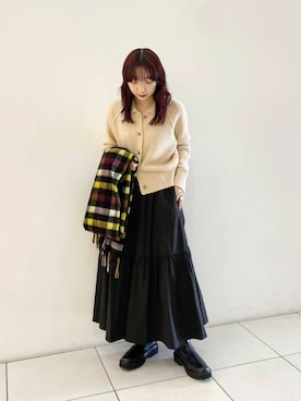 「アイテム（マフラー）」を使った、shokoさん（レディース・157cm）の秋コーディネート