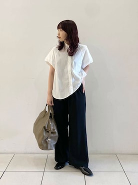 「URBAN RESEARCH（アーバンリサーチ）のレザーボストンバッグ（ボストンバッグ）」を使った、shokoさん（レディース・157cm）の秋コーディネート
