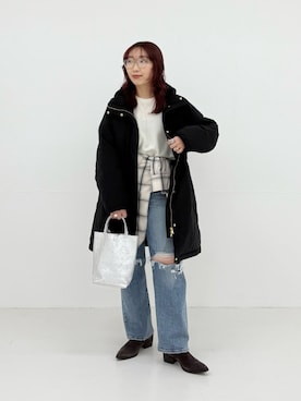 「アーバンリサーチ」｜「アイテム（その他アウター）」を使った、shokoさん（レディース・157cm）の冬コーディネート