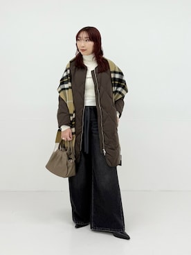 「アイテム（チューブトップ）」を使った、shokoさん（レディース・157cm）の秋コーディネート