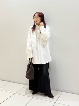 「URBAN RESEARCH（アーバンリサーチ）のMorphee　2WAY SMALL TOTE（トートバッグ、ブラウン系）」を使った、shokoさん（レディース・157cm）の秋コーディネート