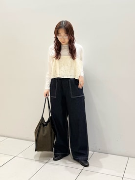 「かぐれ（カグレ）のアイテム（Tシャツ/カットソー）」を使った、shokoさん（レディース・157cm）の秋コーディネート
