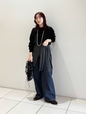 「アイテム（ストール/ショール）」を使った、shokoさん（レディース・157cm）の秋コーディネート