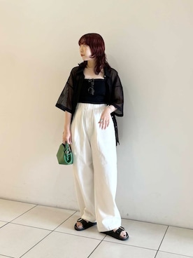 「アーバンリサーチ」｜「アイテム（サンダル）」を使った、shokoさん（レディース・157cm）の夏コーディネート