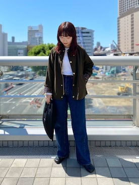 「バブアー」｜「アイテム（その他アウター）」を使った、shokoさん（レディース・157cm）の秋コーディネート