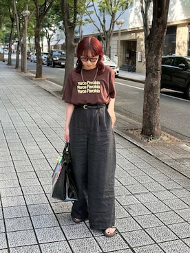 「URBANRESEARCH」｜「アイテム（スラックス）」を使った、shokoさん（レディース・157cm）の夏コーディネート