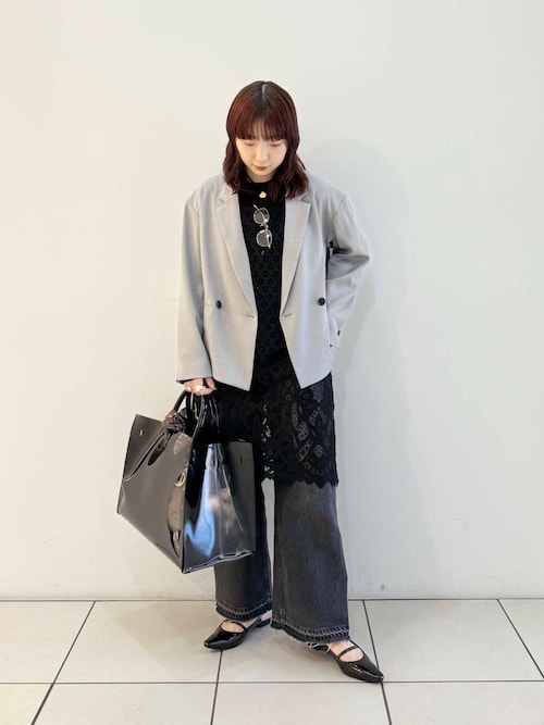 ダメージワイドデニムパンツ