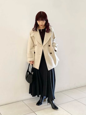 「アイテム（ピーコート）」を使った、shokoさん（レディース・157cm）の夏コーディネート