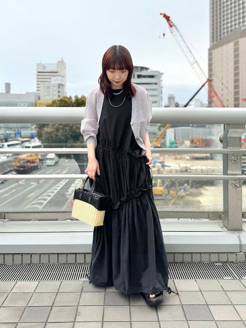 new basic　リネン混スポンディッシュニットカーディガン