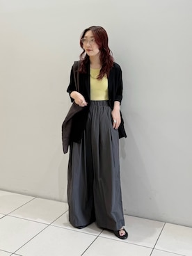 「URBAN RESEARCH（アーバンリサーチ）のBONGUSTA　NARAM TOTEBAG SOLID（トートバッグ、ブラウン系）」を使った、shokoさん（レディース・157cm）の夏コーディネート