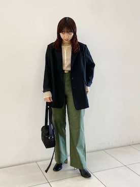 「アイテム（その他アウター、ブラック系）」を使った、shokoさん（レディース・157cm）の秋コーディネート